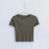 2025 Spring/Summer Women's Retro Ruffle Slim T-Shirt