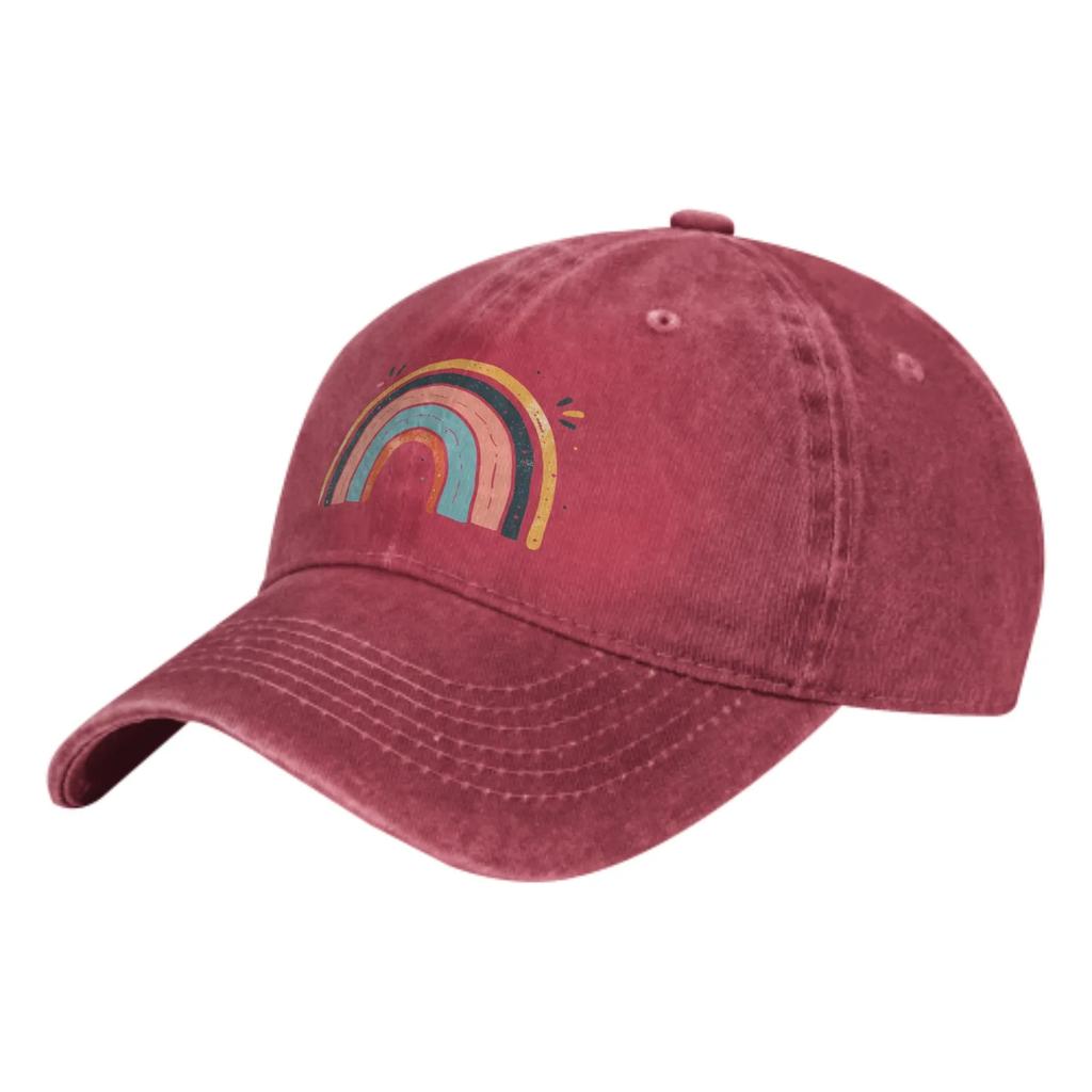 Gorra de camionero de algodón clásica de moda arcoíris colorido acuarela, gorra de vaquero de papá de verano, gorras de baloncesto para ocio al aire libre
