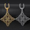 Silver Stainless Steel Witch Knot Pendant Necklace Celtic Knot Lucky Jewelry Christmas Gift for Friends Family