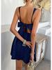 2026 Elegant Solid Color Spaghetti Strap Sleeveless Women's Short Dress