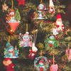 15pcs Xmas Snowman Theme 2D Flat DIY Hanging Diamond Art Kits Home Wall Decor