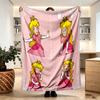 Princess Peach Toadstool Print Blanket - Soft & Comfortable, for Bedroom, Travel, Sofa, Home Decoration - Birthday Christmas Gift for Friend