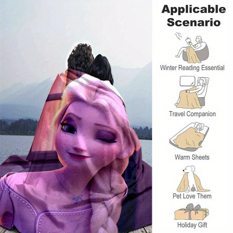 1pc, Elsa Frozen Princess Blanket Soft & Cozy Throw for Home Decor, Couch Cover, Outdoor Use, Travel, Camping, Car, Beach, Office Nap