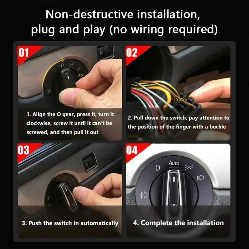LED car AUTO headlight switch button sensor fog light dash for VW Polo 9N 9N3 Golf 4 Jetta MK4 Sharan 2003 2005 Lupo accessories