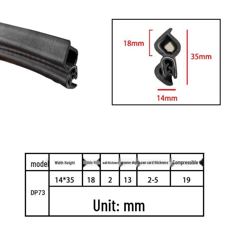 High-Temperature Resistant U-Shaped Rubber Sealing Strip for Dustproofing Electrical Cabinets and Car Doors