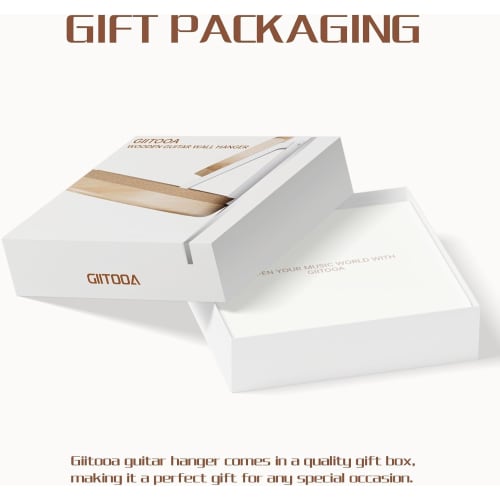 BURNING&LIN Folding Guitar Wall Mount Hanger, Solid Wood and Cork Original Design, Space-Saving Mount Holder, Hook Stand Wall for Acoustic, Banjo, Bas