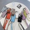 Crossbody Wrist Strap with Card Holder Phone Case for IPhone 16E 16 15 14 Plus 13 12 11 8 7 Pro Max XS Leather Ring Stand Cover