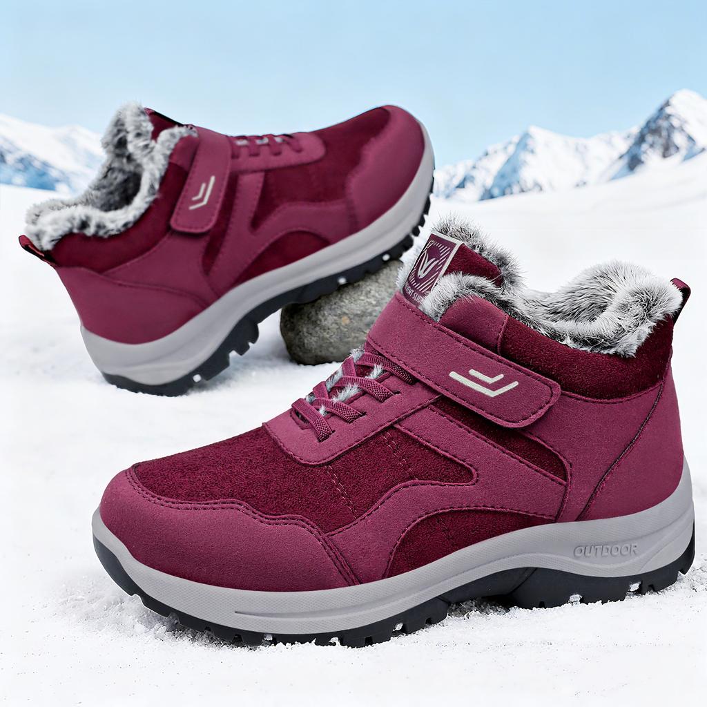 Women's shoes autumn and winter cotton shoes snow boots Velcro winter shoes thickened women's boots versatile and velvet