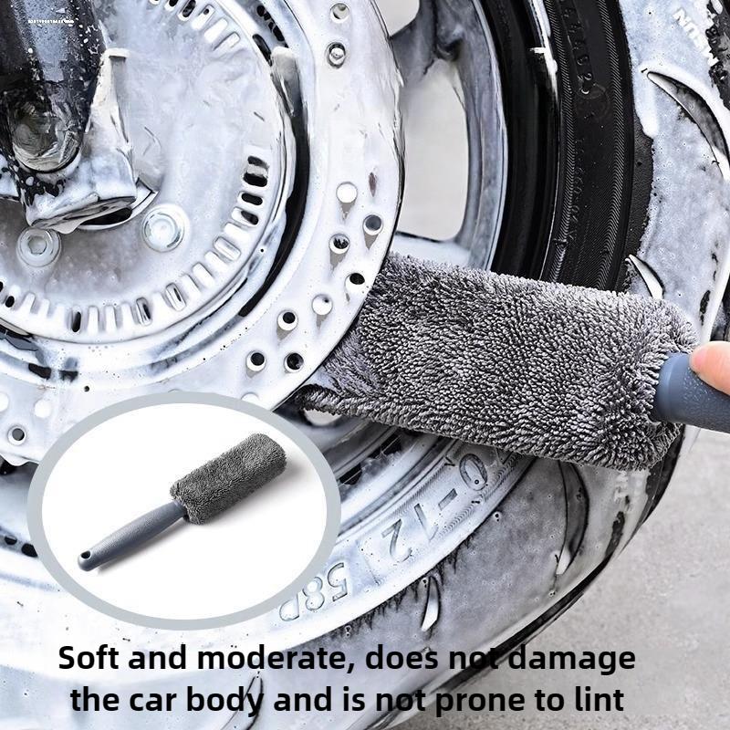 Portable Car Wash Brush with Ergonomic Rim Cleaning Tool for Efficient Auto Detailing Wheel Care Accessory Car Wash Equipment