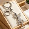 Keychain Pendant Sparkling Rhinestones Gecko Shape Zinc Alloy Key Holder with Electroplated Lobster Clasp Backpack Accessory