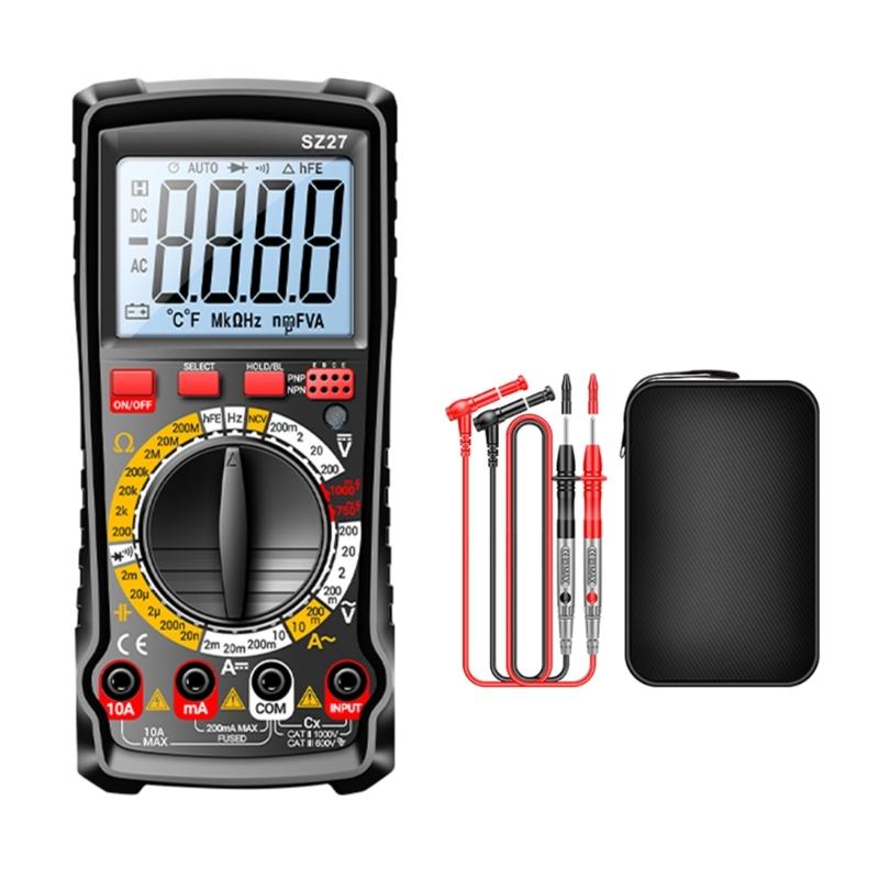 

SZ27 Multimeter Voltage Current Tester Multitester Diode Triode Resistance Capacitance Buzzer Digital Tester чорний