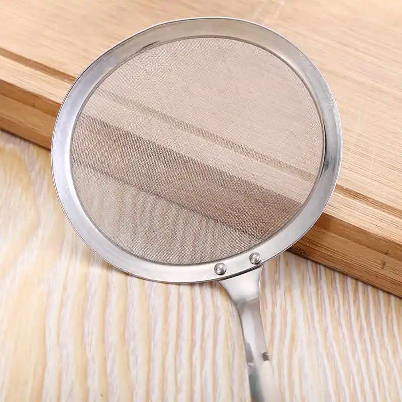 304 Stainless Steel Soy Milk Machine Filter Dregs Oil Foam Fishing Spoon Pot Colander Strainer Wire Fine Mesh Flour Sifter Sieve