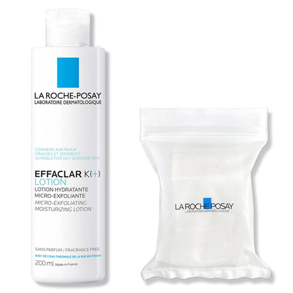 La Roche-Posay Effaclar K+ Toner 200ml + 30 Vegan Cotton Pads, 1 Set