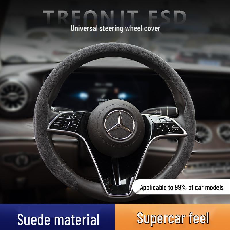 Mercedes-Benz & Volkswagen Suede Sport Steering Wheel Cover - Ultra-Light & Thin