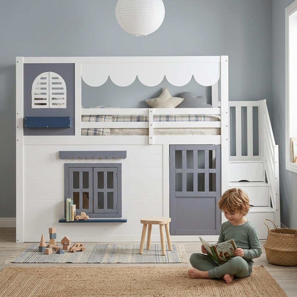 Kids` Loft Bed 90x200 cm White