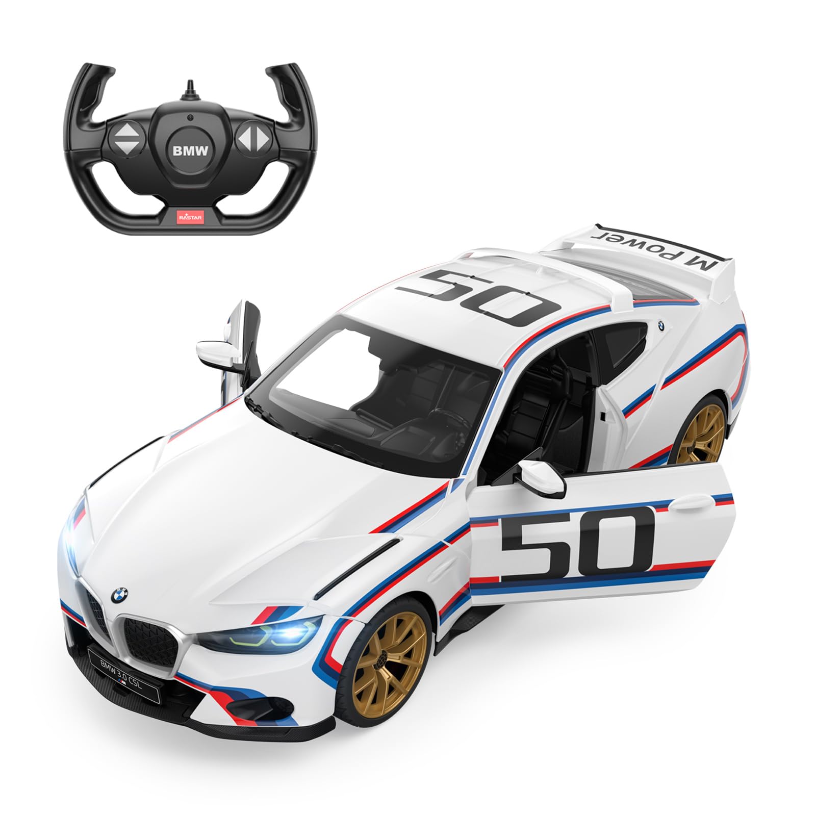 

RASTAR Scale BMW CSL Remote Control 1/14 3.0 Car, White, 2.4G