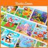 Wooden Children Puzzle With Animal Illustrations For Early Learning And Brain Development