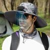 Men's Solar-Powered UV Protection Waterproof Fisherman Hat for Summer Outdoor Activities