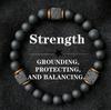 Men's Volcanic and Black Beaded Bracelet, Square Beads, Fashion Jewelry