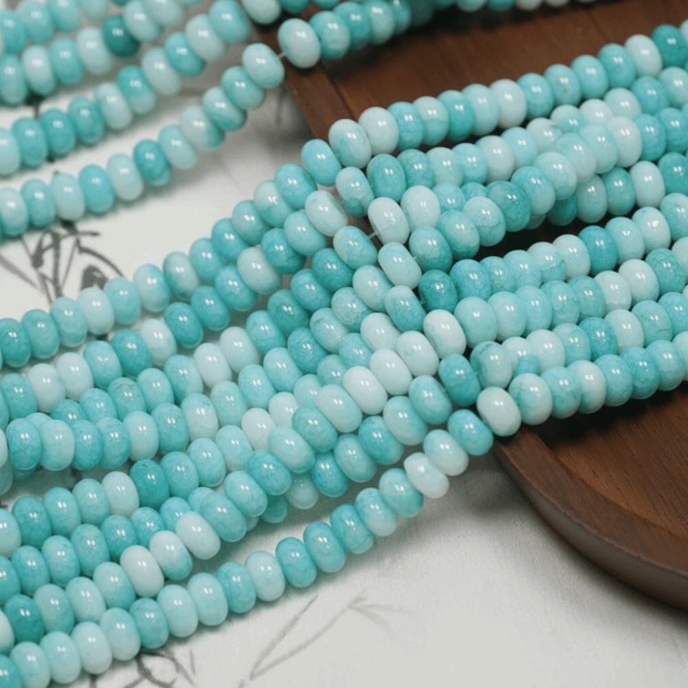 

50pcs/Lot Mixed Colors Rondelle Shape Beads 8x5mm Size Opaque Glass Beads Bracelet Findings Style G