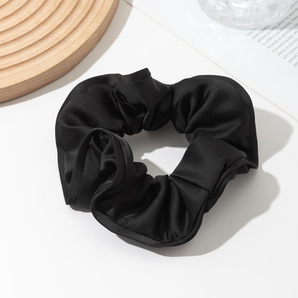 Vintage Silk Satin Hair Scrunchies Elastic Hair Bands Solid Color Women Girls Headwear Ponytail Ties Rope Hair Accessories