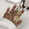 5-10 Pcs/Set Fashion Gold Color Irregular Geometric Open Rings For Women Men Vintage Punk Metal Knuckle Joint Ring Party Jewelry