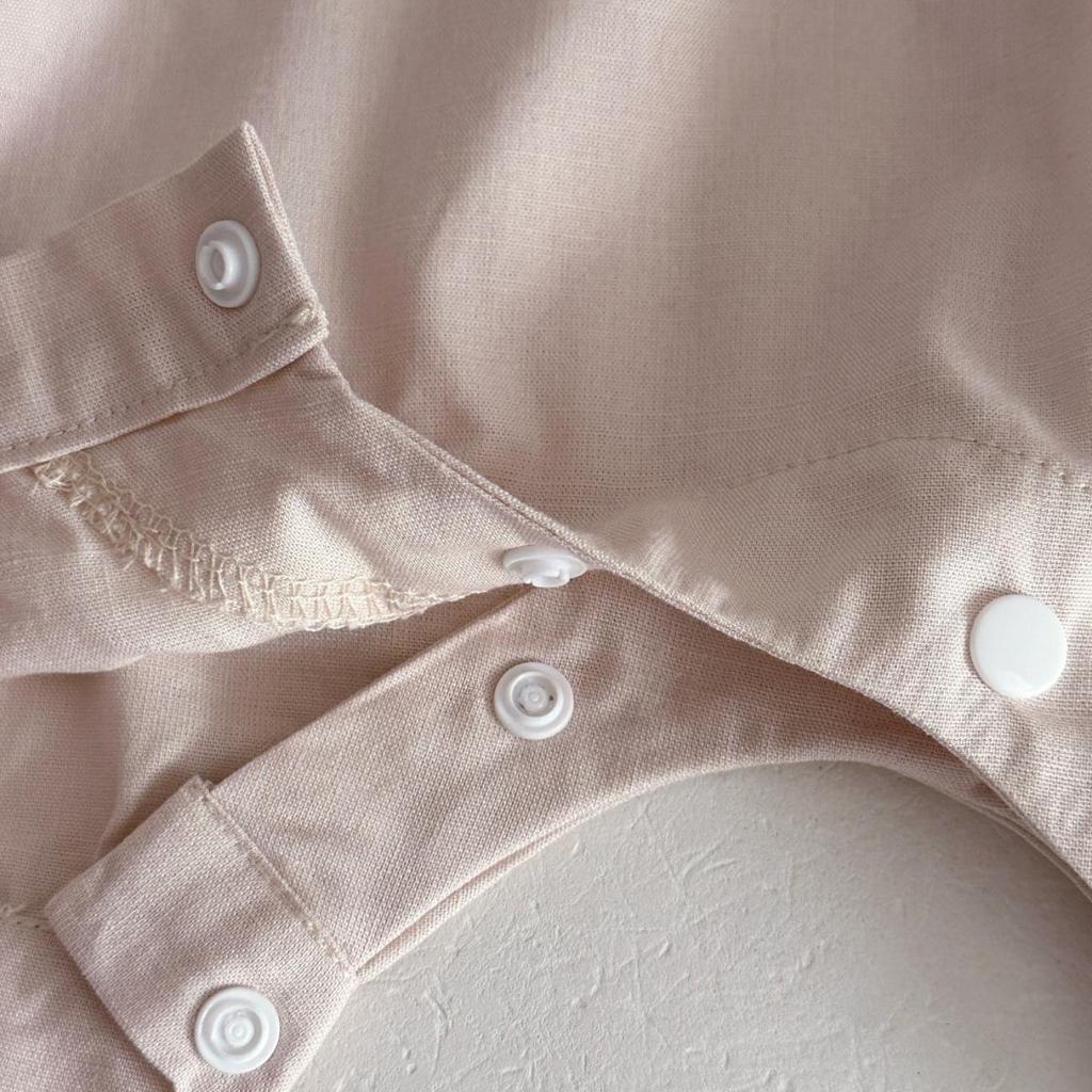 Baby Mädchen bestickter Kragen Kurzarm Baumwoll Strampler, Hellviolett 100 Tage Ausflug Outfit