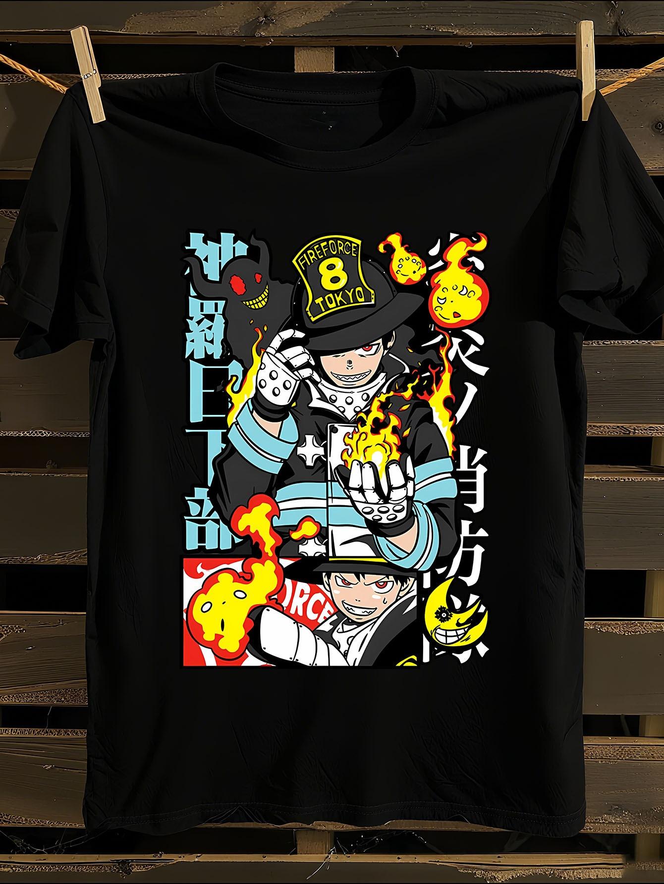Fire Force Skitaru Anime Manga Graphic T-shirt M