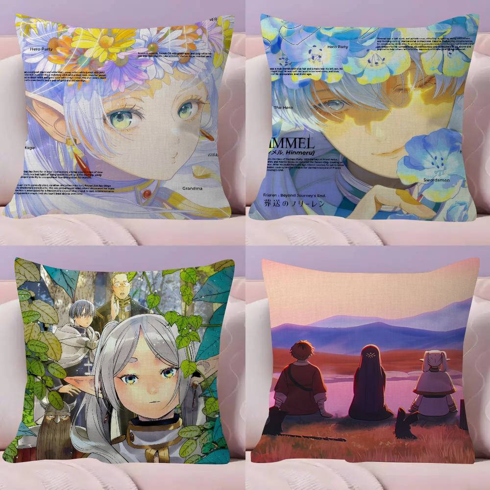 Lu Xika Chen Unisex F-Frieren Beyond Journeys End Cushion Cover Car Throw Pillow Case For Sofa Car Christmas Gift 40X40cm 45X45cm