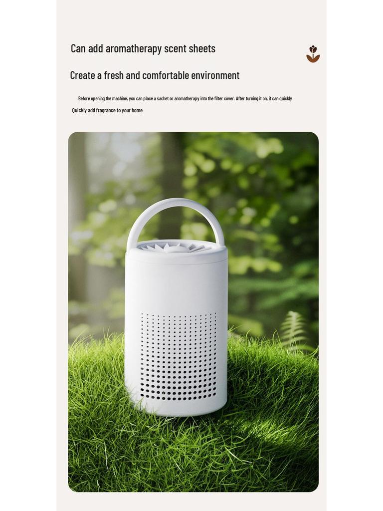 USB-Powered Desktop Air Purifier for Indoor Use, Removes Secondhand Smoke and PM2.5