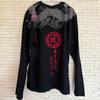 Used Karakuri Tamashii Dragon Bonji Embroidery Long Sleeve T-shirt Japanese Pattern Black XL