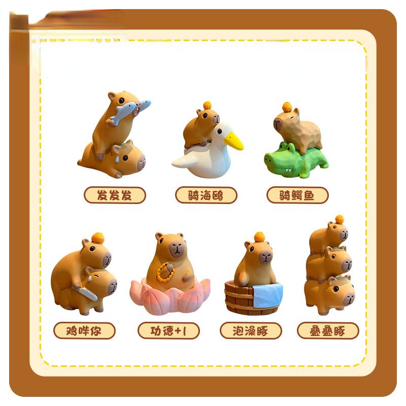 Capybara Working Week Emotion Little Bean Capibala Capybara Cartoon Doll Desktop Decoration Ornament Birthday Gift