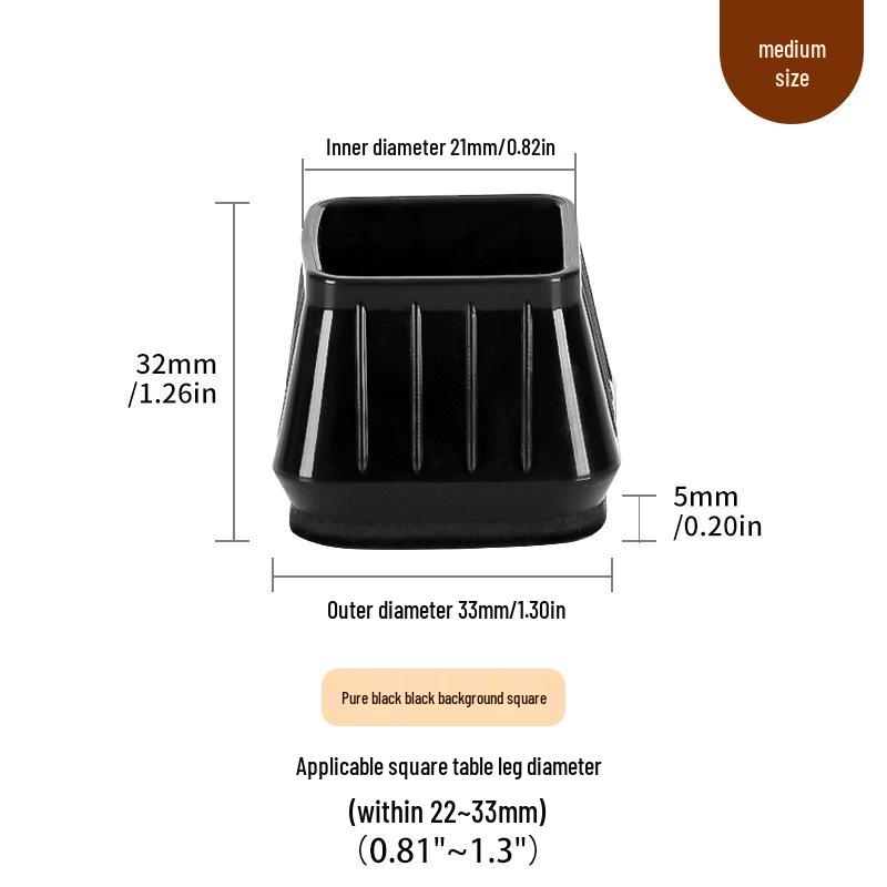 Silicone Chair Leg Covers with Felt Pads - Furniture Protection and Noise Reduction