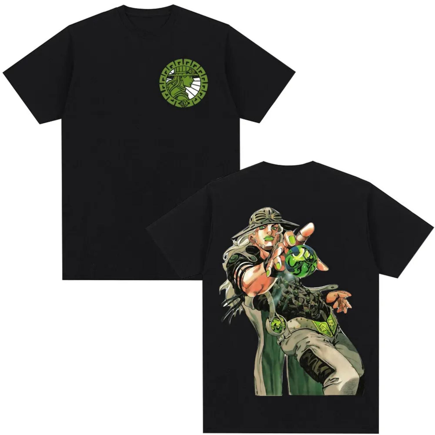 

Anime JoJo Bizarre Adventure STEEL BALL RUN Gyro Zeppeli T Shirts Men s Clothing Harajuku Casual Cotton Short Sleeves T-shirts S разноцветный
