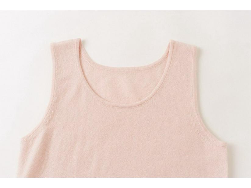 Simple Cashmere U-Neck Sleeveless Knit Camisole - Women's Autumn/Winter Warm Base Layer