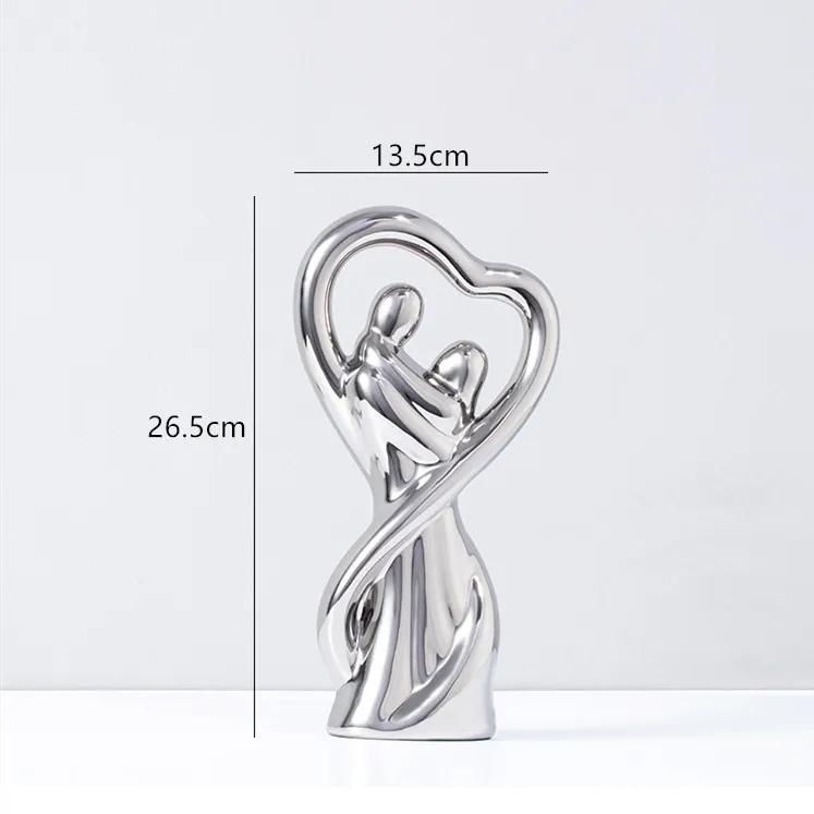 

Керамическая скульптура пары Домашние украшения Искусство для туалетного столика в спальне Маленькое украшение Поделки Подарок другу Свадьба Фарфоровые подарки