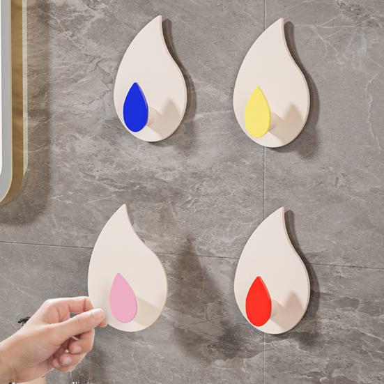 4Pcs Self Adhesive Wall Hooks Towel Coat Hangers Strong Load-bearing Simple Installation Bathroom Shower Storage Hooks