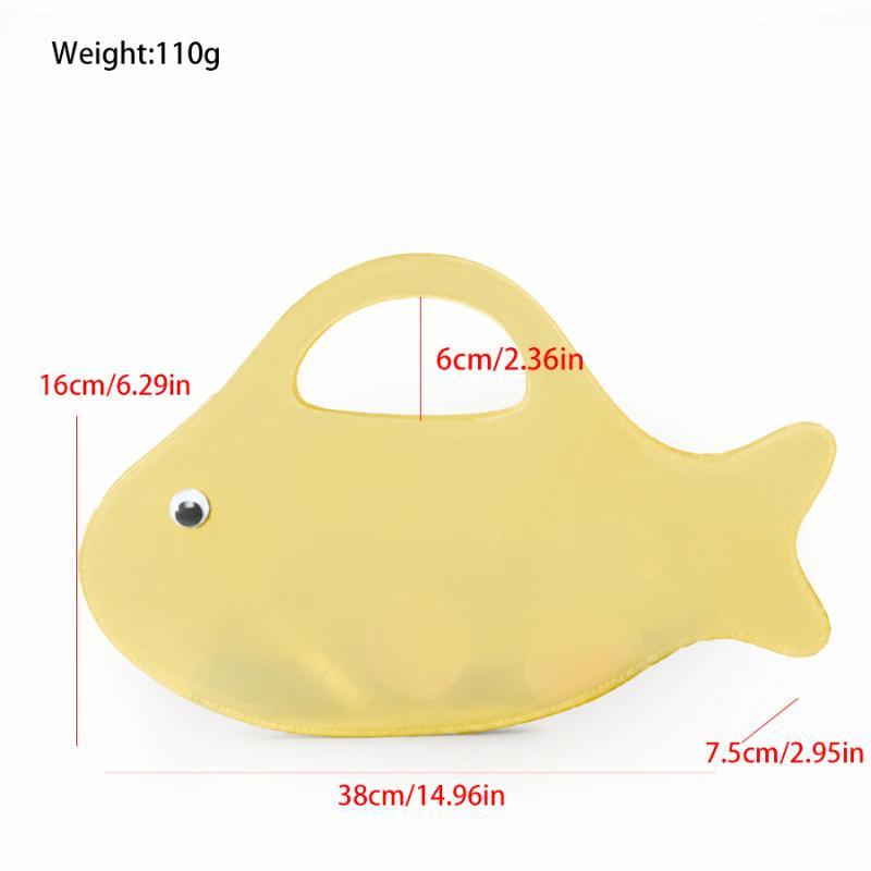 Waterproof Cartoon Fish Shape PVC Jelly Tote Bag Transparent Colorful Handbag for Concert Stadium Use