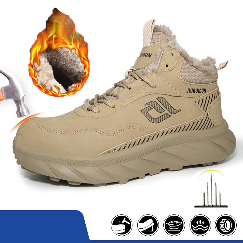

Platform Safety Shoes Men Boots lightweight comfortable Work Boots Steel toe shoes Puncture-Proof Security Boots Protection Shoe 36