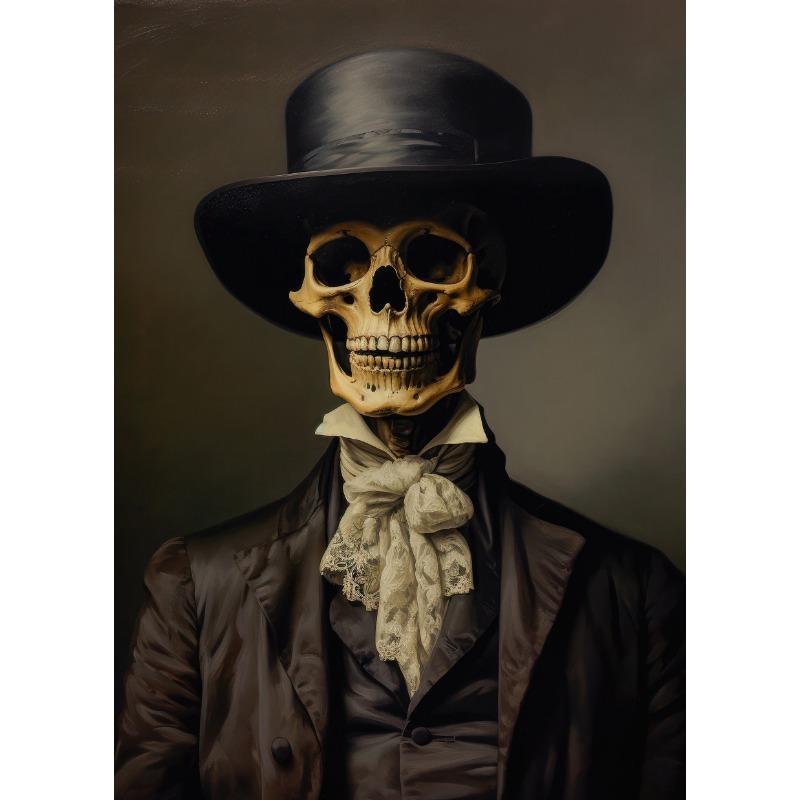 Dark Academia Art Skull Gothic Vanitas Flower  Poster Prints Canvas Painting Wall Art Picture for Living Room Home Decor