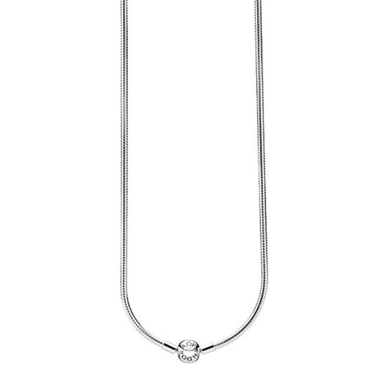Pandora Letter Engraving 925 Silver Necklace Women necklace 590742HV Box,50cm