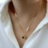 Gold Stainless Steel Roman Digital Wafer Pendant Necklace for Women Charm Chain of Clavicle Jewelry Accessory