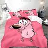 Courage the Cowardly Dog Duvet Cover Pillowcase Bedding Set for Kids Girl Boys Bedroom Gift Single Double Large Size