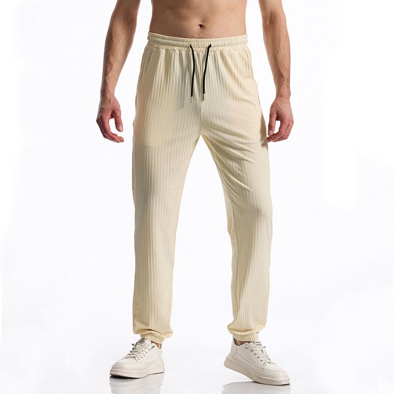 Pit Striped Design Fabric Men's Casual Sports Pants Gym Sport Trousers Men Jogger Sweatpants Running Workout Jogging Long Pants