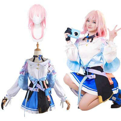 March 7th Cosplay Costume with Wig Star Rail Adult Size Fancy Cultural Stage Costume [Kamihei Ryohin] - Collapse - - Dress, Festival, Event, (with