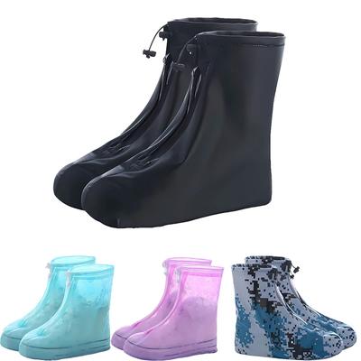 Verdickte Mittlere PVC Wasserdichte Überschuhe Herren und Damen Universal Erwachsene Kinder Reise Schmutz- und Regendichte Überschuhe