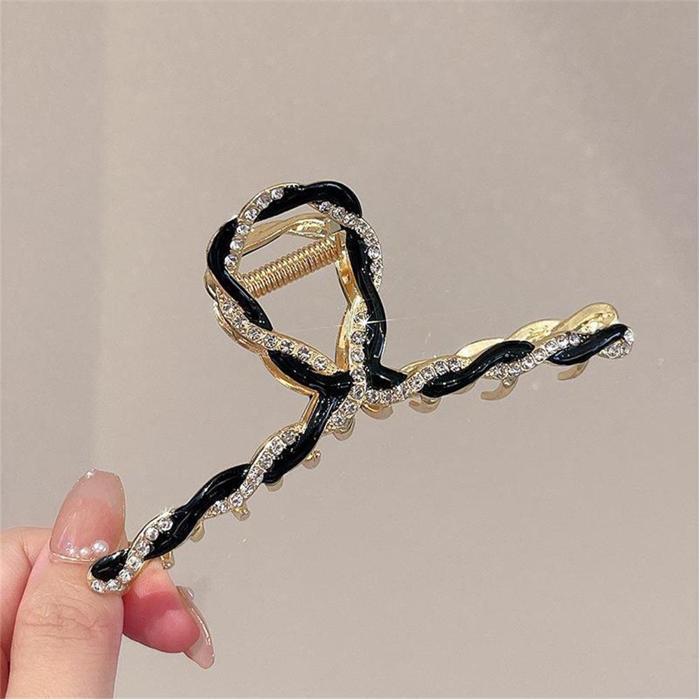 

1PC Fashion Fine Luxury Rhinestones Crystal Metal Pearl Elegant Hairpin for Women Girl Hair Accessories Headdress чёрный