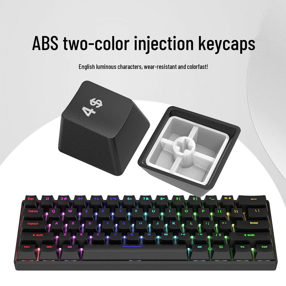 H61K Wired Gaming Mechanical Keyboard with Mixed Switches and RGB Lighting