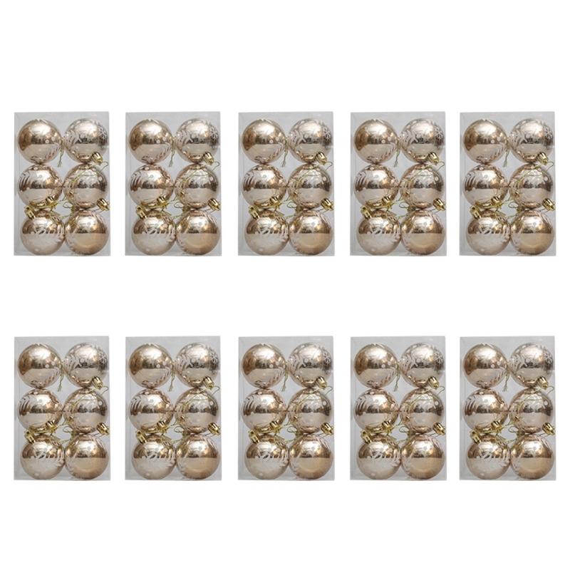 

10 Box Christmas Tree Hanging Baubles Decoration Colorful Decorative Ornament Window and Door Ornament Party Supplies шампанского/золотой