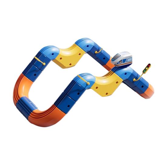 46/56/69 Adet/Set Çocuk Raylı Tren Oyuncakları Kendin Yap Yarış Arabası Küp Ray Yapım Kiti Küçük Çocuklar Erkek Kızlar Elektrikli Tren Ray Montaj Oyuncakları